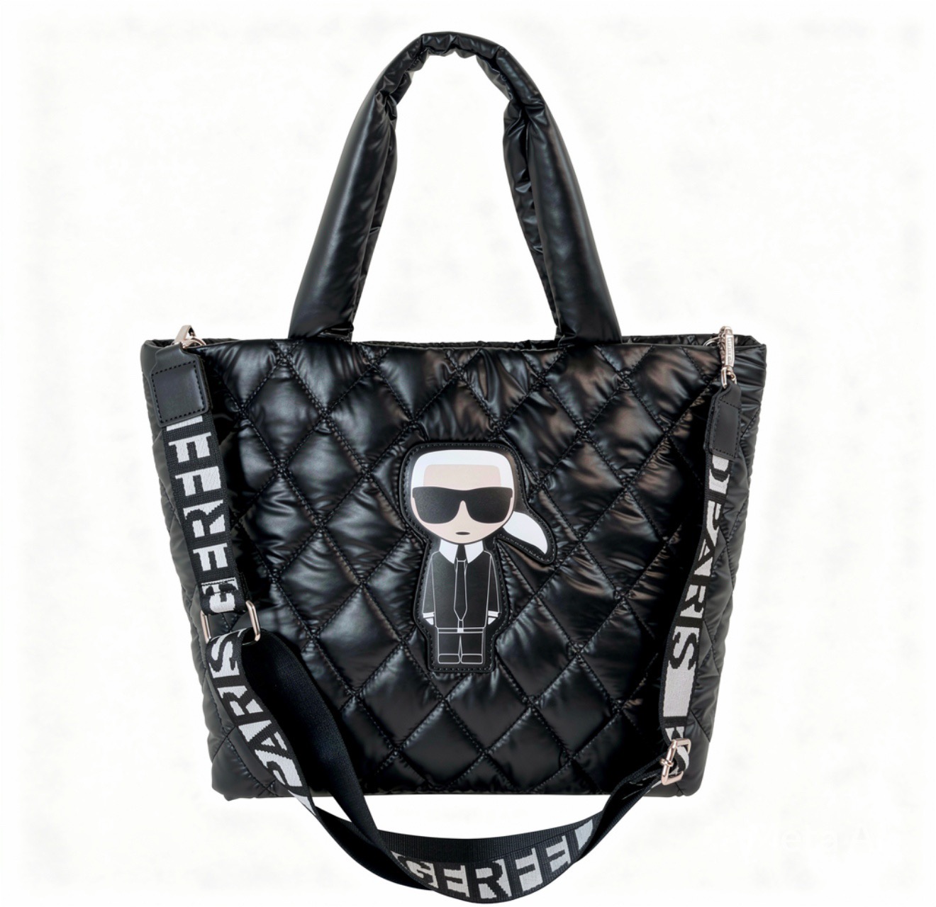 Torebka Karl Lagerfeld Paris Voyage Pikowana Shopper Czarna Karlito