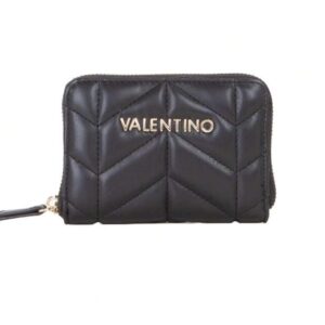 VALENTINO BAGS – Portfel OCARINA Quilted Zip Around, czarny
