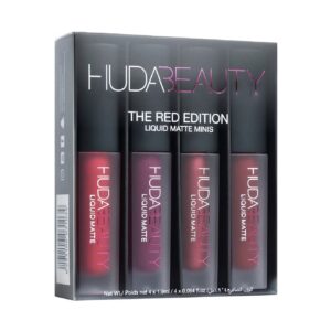 HUDA BEAUTY Liquid Matte Minis – THE RED EDITION (4×1,9 ml)