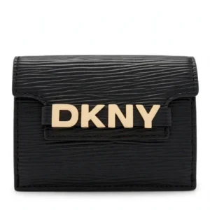 Portfel Damski DKNY Czarny Złote Logo – Mały Portfel Skórzany Epi Black Gold