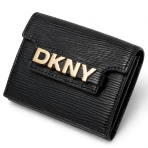 Portfel Damski DKNY Czarny Złote Logo – Mały Portfel Skórzany Epi Black Gold